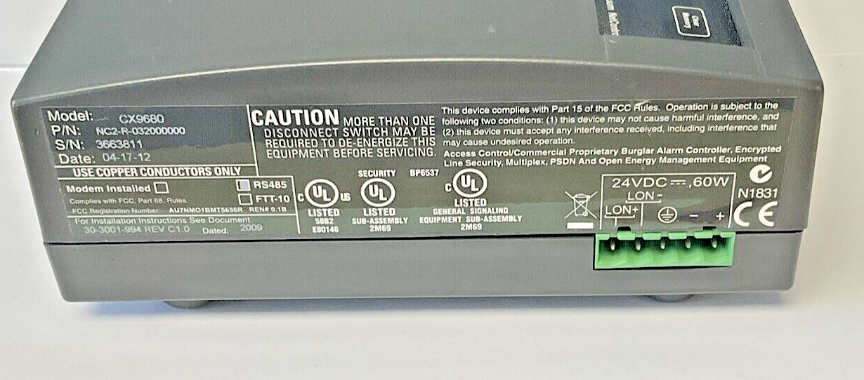 SCHNEIDER ELECTRIC NC2-R-032000000 NET CONTROLLER 24VDC 60W