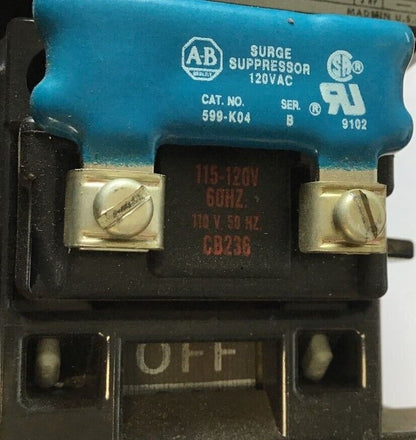 ALLEN BRADLEY 509-BOD STARTER SER.B SIZE 1 115-120V CB236 W/ W17 HEATER