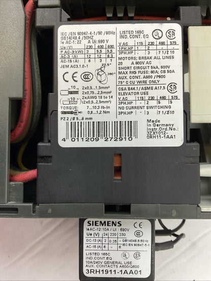 SIEMENS STARTER 3RK1301-1JB00-0AA2 3RV1011-1JA10 3RH1911-1AA01 3RK1903-0AB00