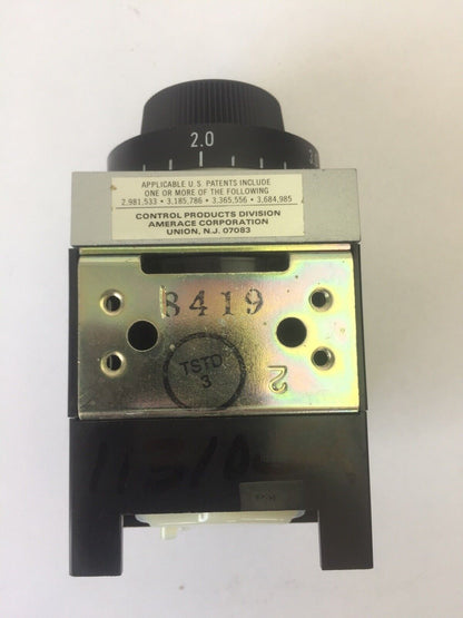 AGASTAT E7012PB002 TIME DELAY RELAY 125VDC 0.5-5 SECONDS
