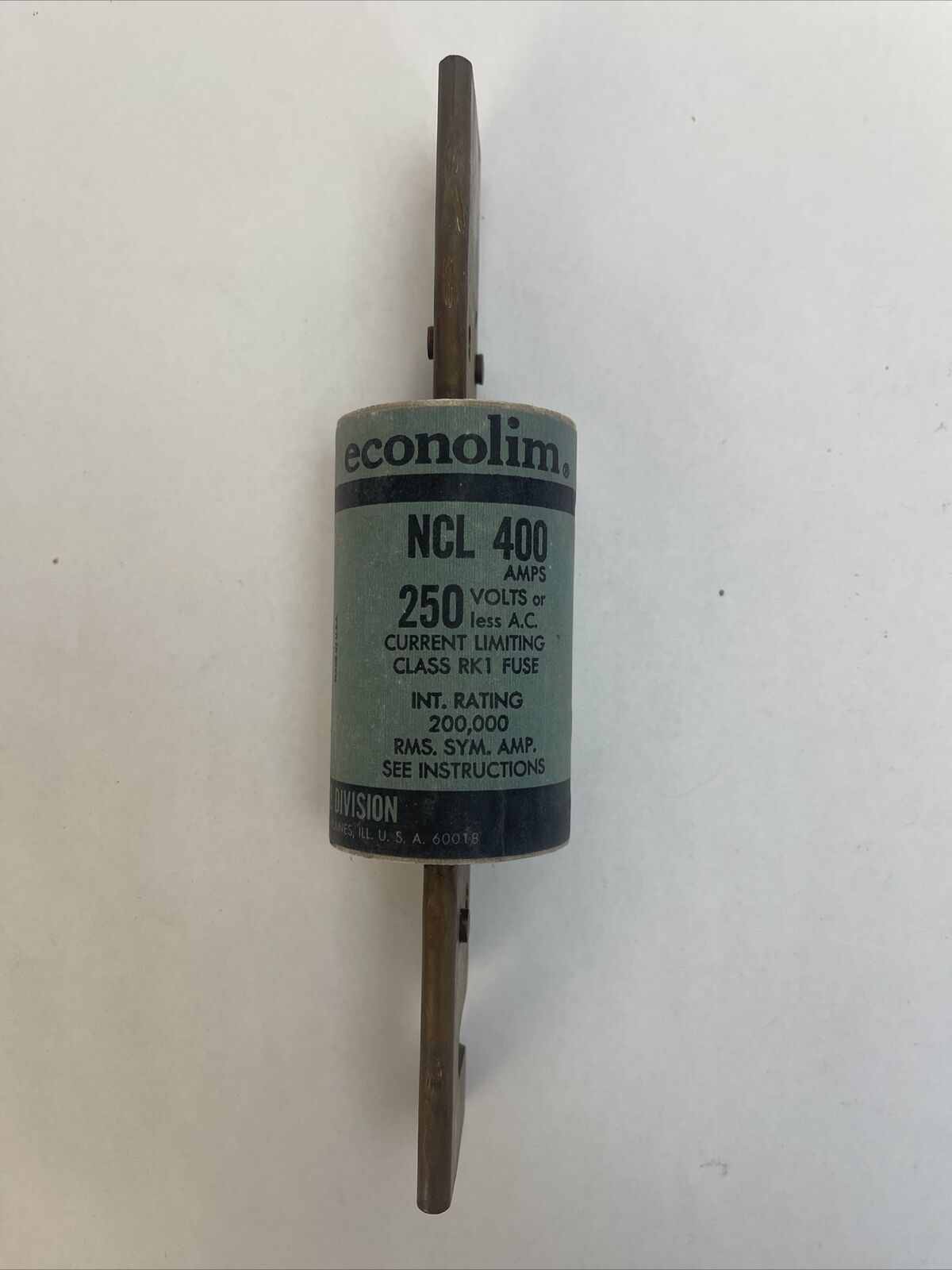 ECONOLIM NCLR400 CURRENT LIMITING CLASS RK1 FUSE 250VAC 400AMP