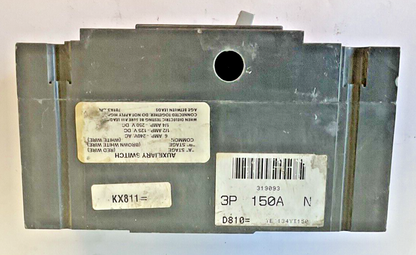 GE TED134YT150 CIRCUIT BREAKER 150A 480VAC 250VDC 3POLE WITHOUT TRIP