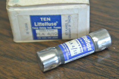 BOX of 10 / LITTELFUSE FLA4/10 MIDGET FUSE 4/10A / 125V / NEW SURPLUS / FLA-4/10