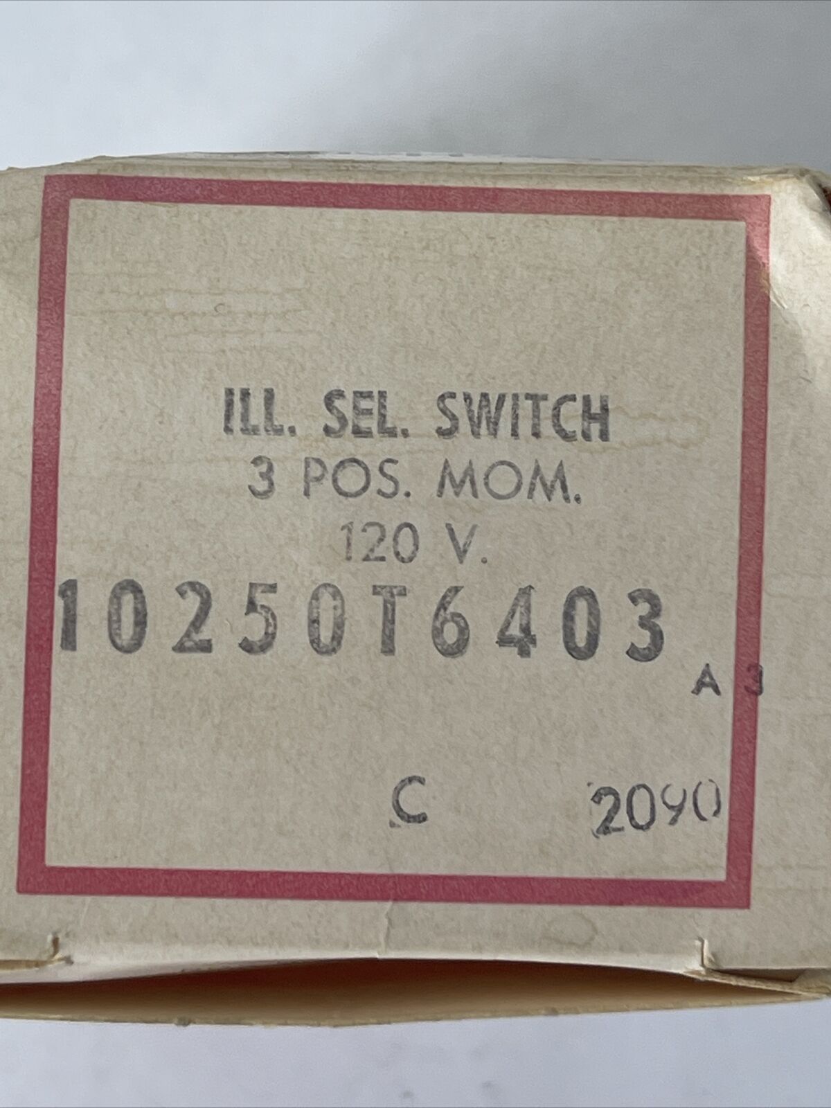 CUTLER HAMMER 10250T6403 ILL. SELECTOR SWITCH 3 POS. MOM. 120V