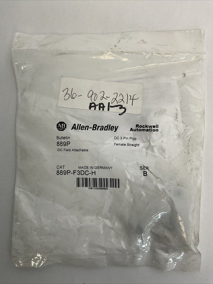 ALLEN BRADLEY 889P-F3DC-H IDC FIELD ATTACHABLE DC 3 PIN PICO FEMALE STRAIGHT