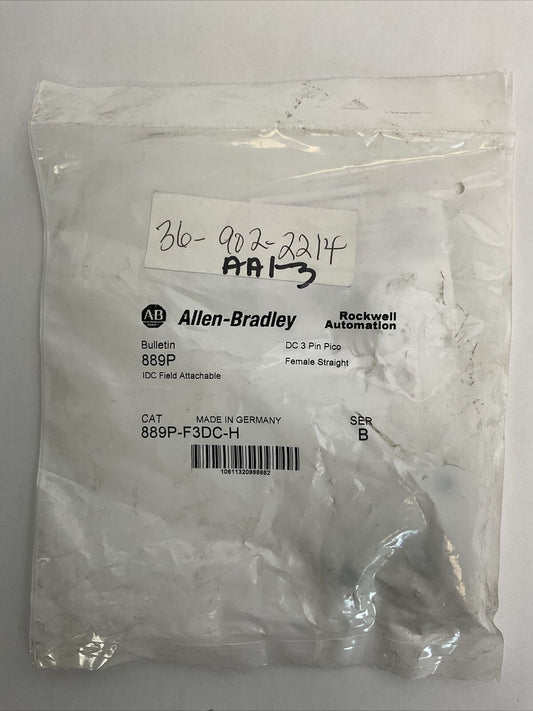 ALLEN BRADLEY 889P-F3DC-H IDC FIELD ATTACHABLE DC 3 PIN PICO FEMALE STRAIGHT