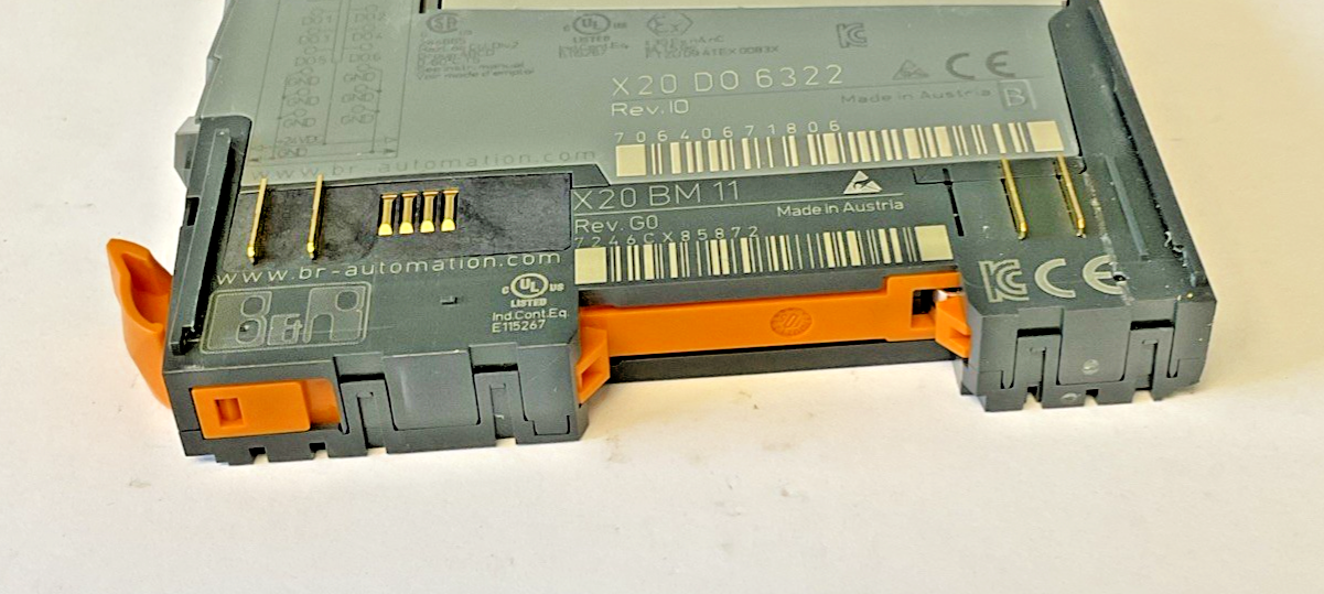 B&R X20 D0 6322 DIGITAL OUTPUT PLC REV.IO / X20 BM 11 REV. G0 BASE