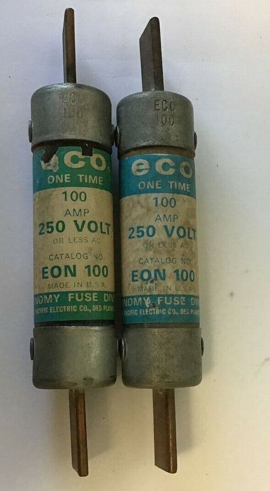 ECONOMY EON-100 FUSE 100A ECO ONE TIME 250VAC ***LOTOF2***