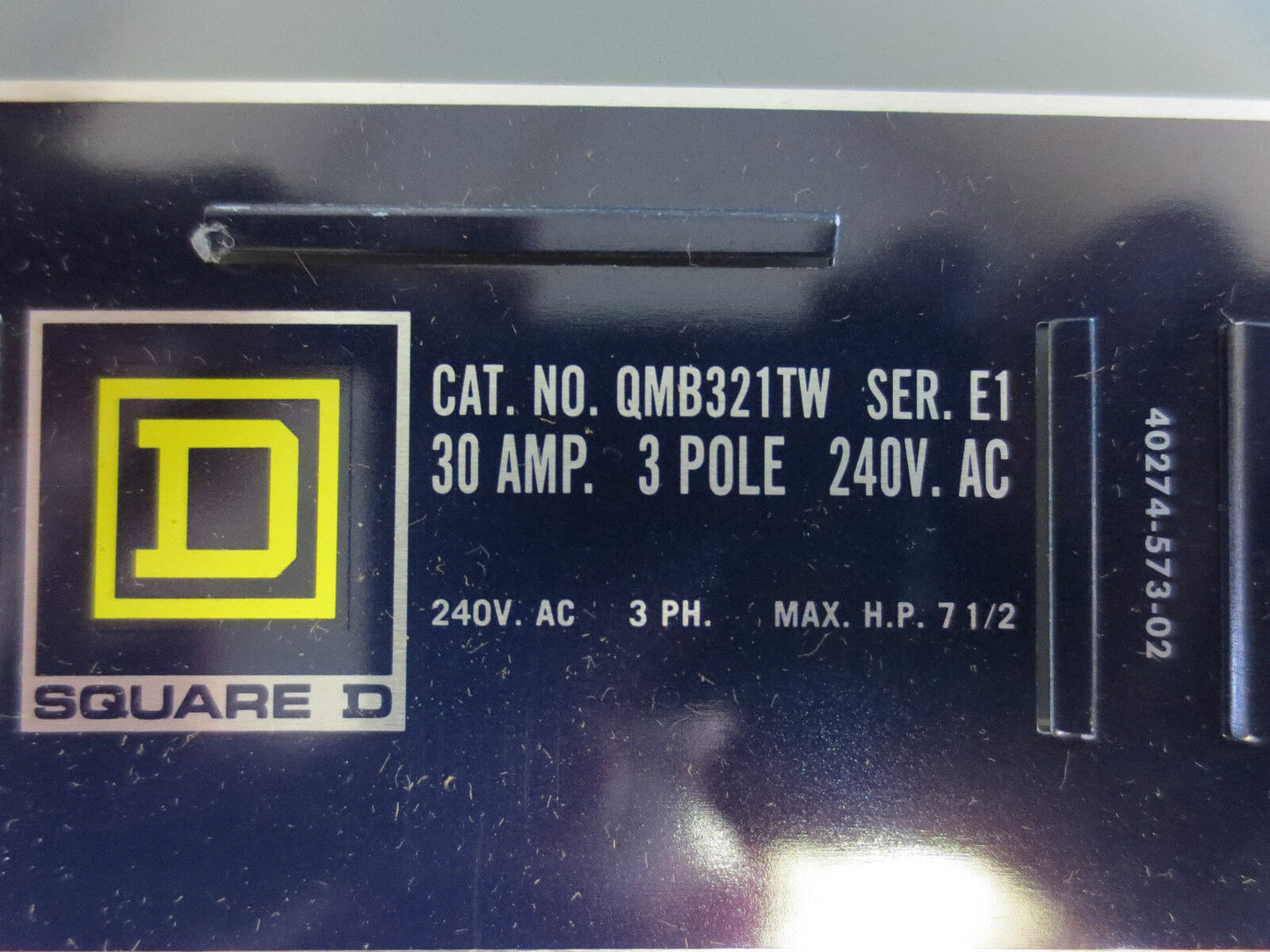 SQUARE D QMB321TEDW FUSIBLE PANELBOARD / BUSWAY SWITCH 30A 3-POLE 240VAC