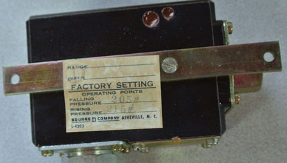 SQUARE D 9012 FHG-2 DIFFERENTIAL PRESSURE SWITCH - SET 205-215psi - NEW SURPLUS