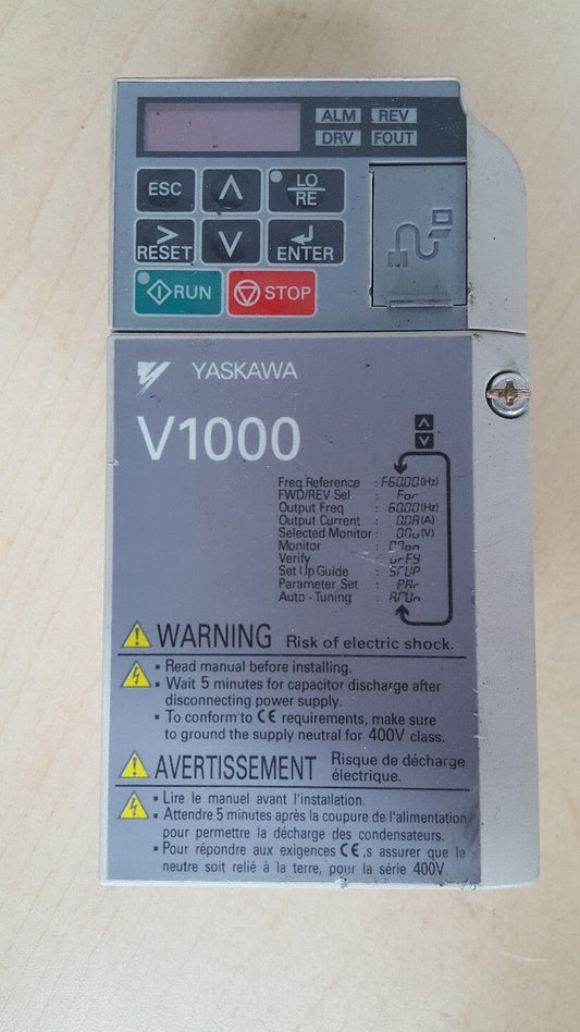 YASKAWA V1000 DRIVE CIMR-VU2A0002JAA 240V 1.6A AC 3PH