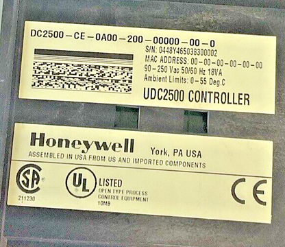 HONEYWELL DC2500-CE-0A00-200-00000-00-0 TEMPERATURE CONTROLLER 250VAC 50/60HZ