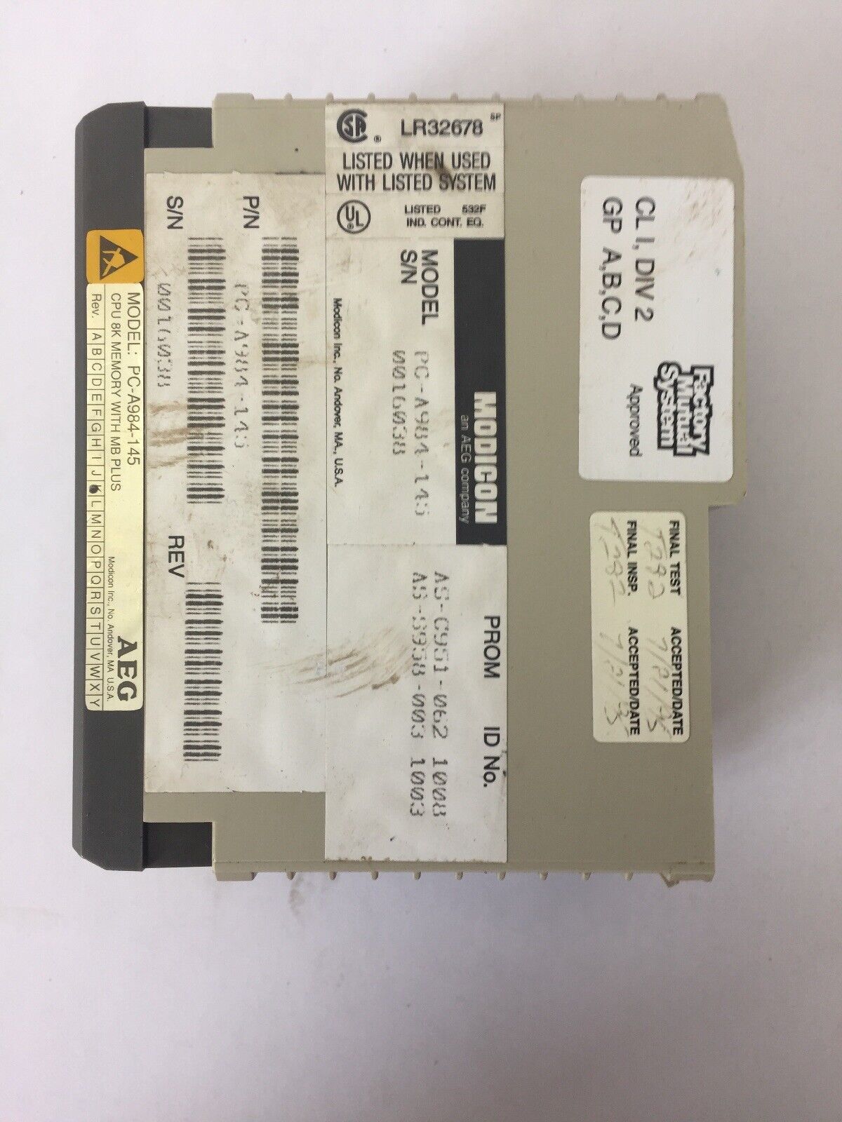 MODICON PC-A984-145 REV K 24VDC