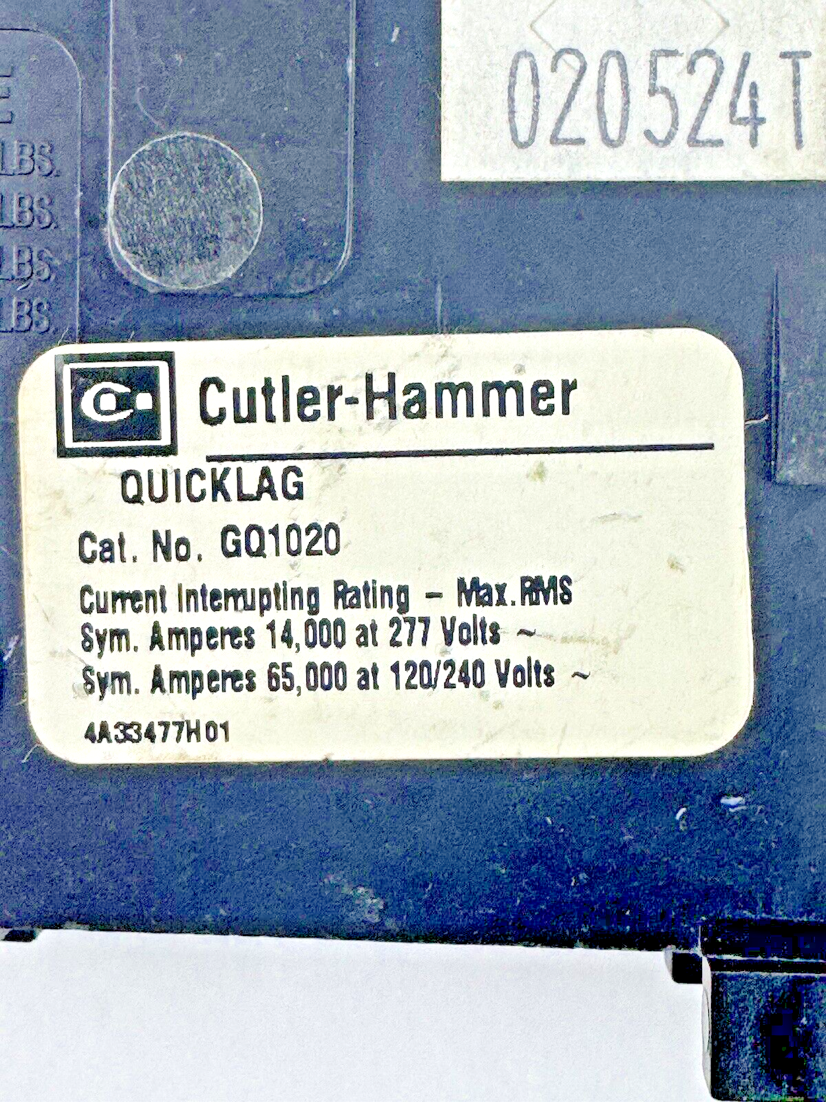 CUTLER-HAMMER *LOT OF 3* GQ1020 - 20A/1 POLE/240 VAC/QUICKLAG/BOLT-ON/GQ