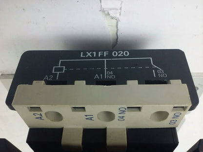 TELEMECANIQUE LC1F115 CONTACTOR, 3PH, 600V, 175A, 100HP, W/ LX1FF020 20/24V COIL