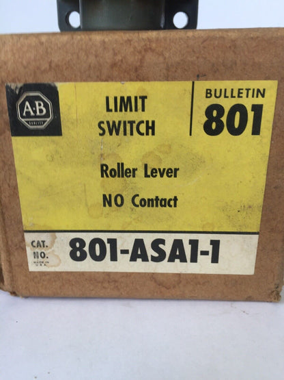 ALLEN BRADLEY 801-ASA1-1 LIMIT SWITCH ROLLER LEVER 600V AC/DC NO CONTACT