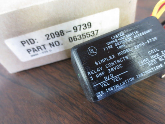 SIMPLEX 2098-9739 / 0635537 SMOKE-AUTOMATIC FIRE DETECTOR RELAY - NEW SURPLUS