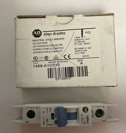 ALLEN BRADLEY 1489-A1C010 CIRCUIT BREAKER 1A 277VAC 48VDC SER.A