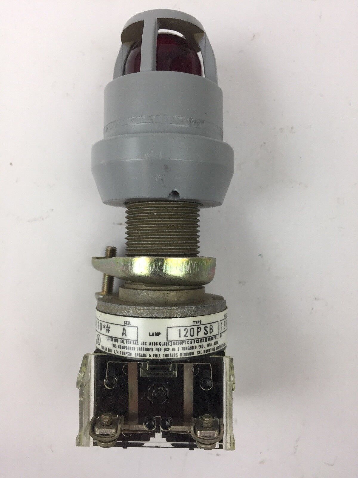 ALLEN BRADLEY 800H-QPB10 PUSH BUTTON SER A 120 VOLT 3.0 WATTS