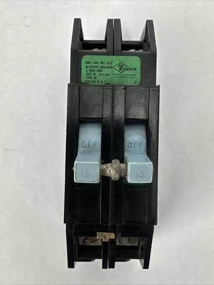 ZINSCO QC215 CIRCUIT BREAKER 2POLE 15A 120/240VAC