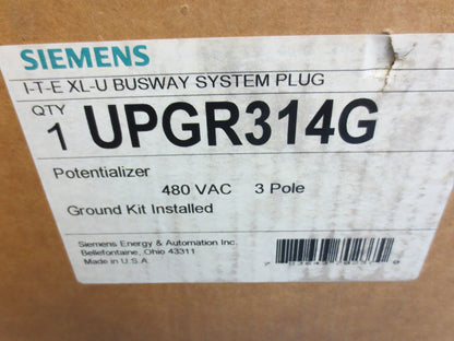 I-T-E SIEMENS UPGR314G BUS PLUG POTENTIALIZER XL-U 30A 480V w/ GRD KIT NEW SURPL