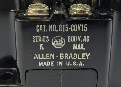 Allen Bradley 815-COV15 Overload Relay Panel  600 V AC MAX