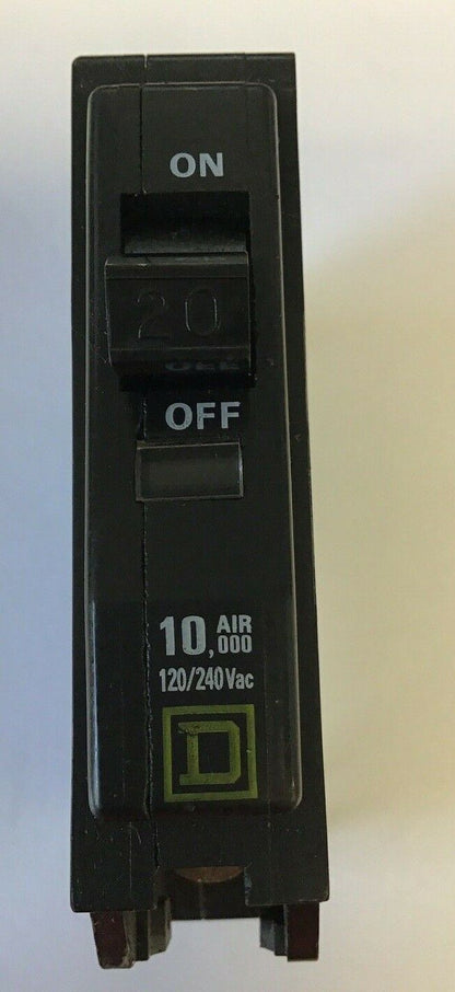 SQUARE D QO120 CIRCUIT BREAKER 20A 10KA ***LOTOF5***