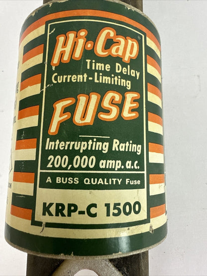 BUSS KRP-C 1500 HI-CAP TIME-DELAY CURRENT-LIMITING CLASS J FUSE 1500AMP 600VAC