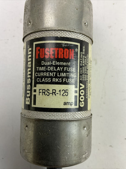 FUSETRON FRS-R-125 TIME-DELAY CURRENT-LIMITING CLASS RK5 FUSE 600VAC 125AMP