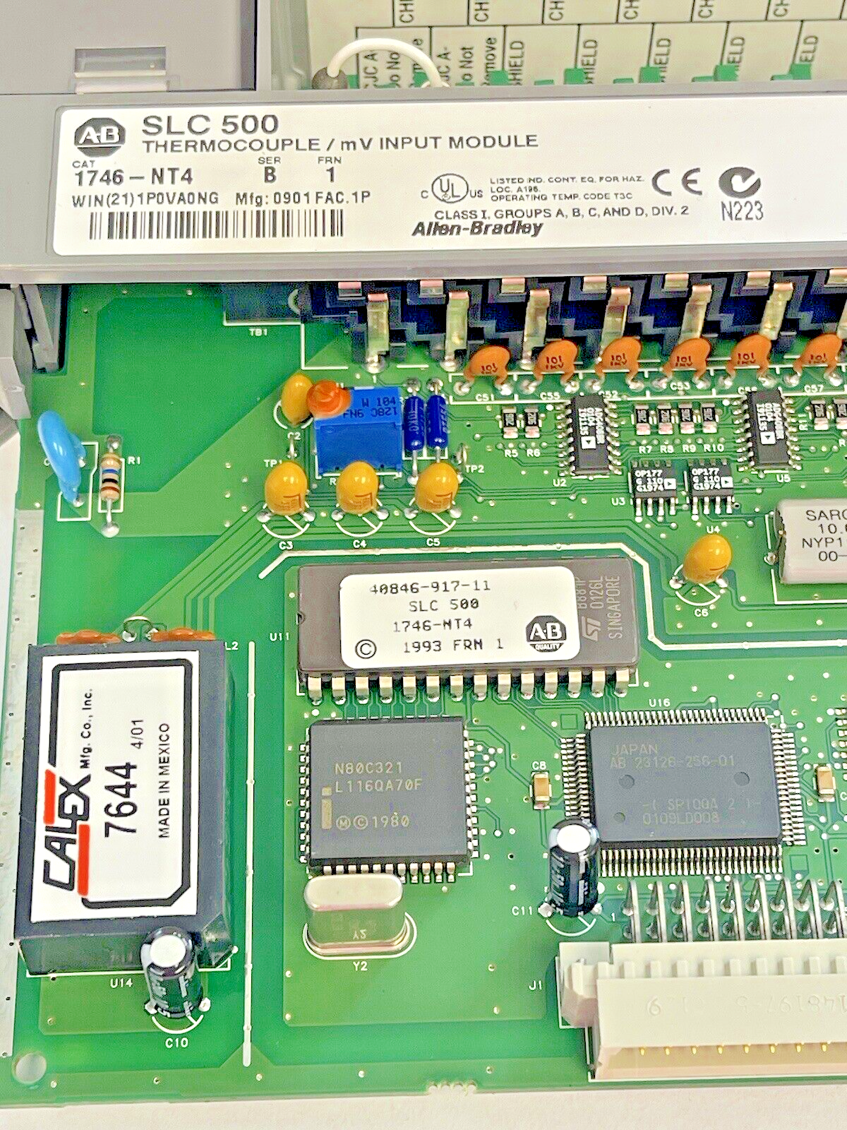 ALLEN BRADLEY - 1746-NT4 SER. B FRN. 1 - SLC 500 THERMOCOUPLE/ mV INPUT MODULE