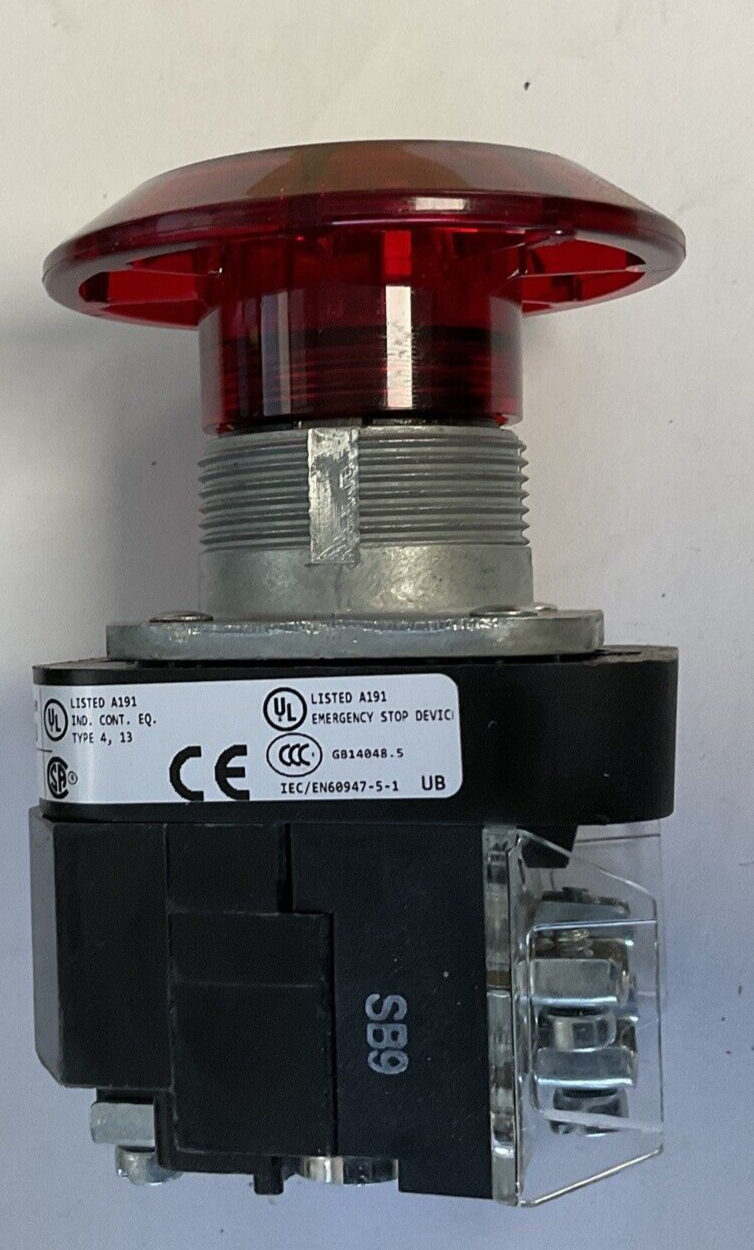 ALLEN BRADLEY 800T-FXJEPH16RA1 PUSH/PULL BUTTON E-STOP SER.U 120V 50/60HZ