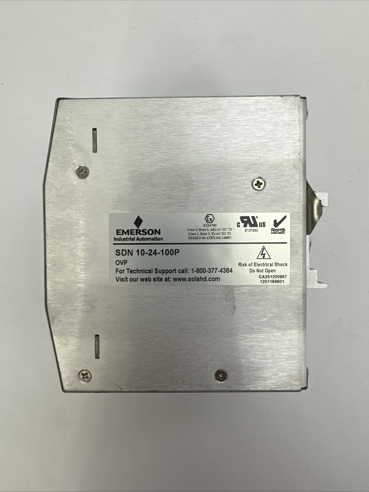 SOLA SDN 10-24-100P POWER SUPPLY 24VDC 10A 115/230VAC 5.0/2.0A