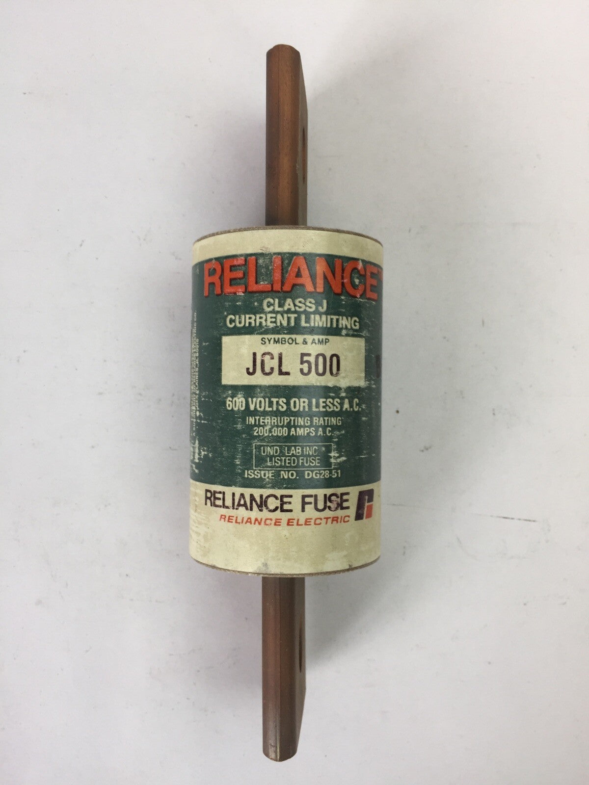 RELIANCE JCL500 CURRENT LIMITING FUSE 500A 600VAC CLASS J