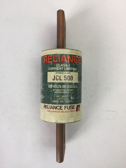 RELIANCE JCL500 CURRENT LIMITING FUSE 500A 600VAC CLASS J