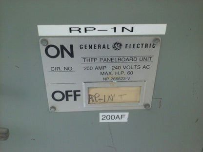 GENERAL ELECTRIC THFP324 FUSIBLE PANELBOARD SWITCH 200A 3P 240V 60HP W/ HARDWARE