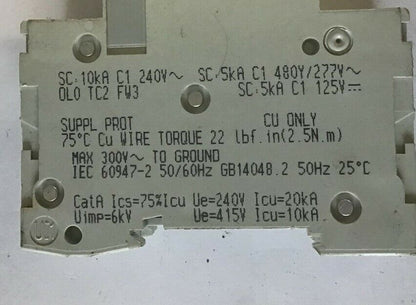 SCHNEIDER C60 C15A CIRCUIT BREAKER MULTI 9  480/277VAC 125VDC