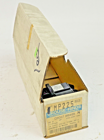 CROUSE-HINDS *BOX OF 1* - MP225 - 2 POLE, 25 A, 240 VAC CIRCUIT BREAKER