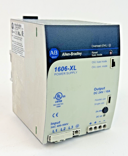 ALLEN-BRADLEY - 1606-XL240E-3 SER. A - POWER SUPPLY - OUTPUT: 24VDC, 10A, 240W