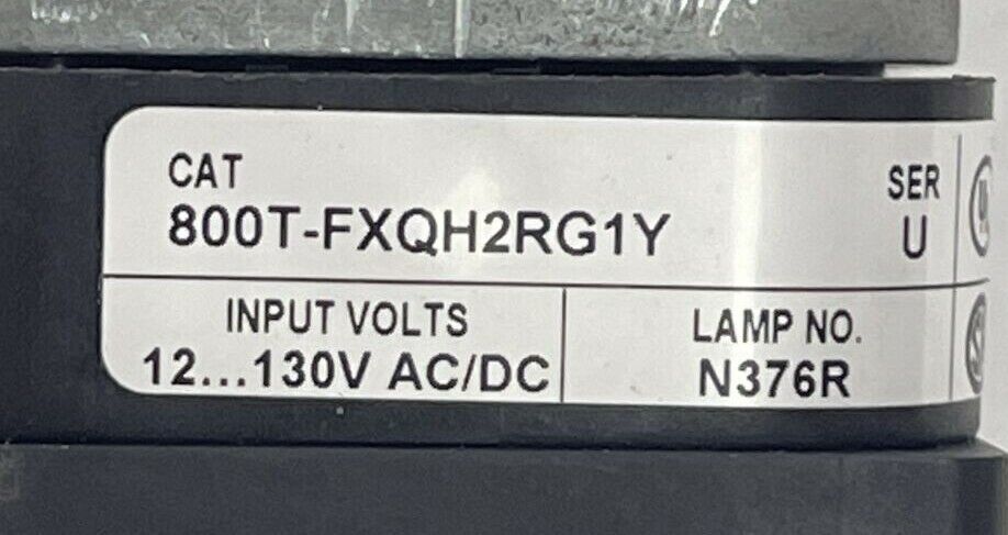 ALLEN BRADLEY 800T-FXQH2RG1Y PUSH PULL MUSHROOM BUTTON SER U INPUT 12...130V