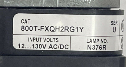 ALLEN BRADLEY 800T-FXQH2RG1Y PUSH PULL MUSHROOM BUTTON SER U INPUT 12...130V