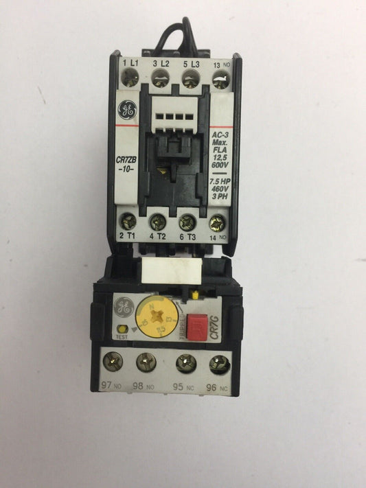 GE STARTER CR7ZB CONTACTOR 600VAC 25A 10HP COIL 24V CR7G1TN RELAY 10-13A