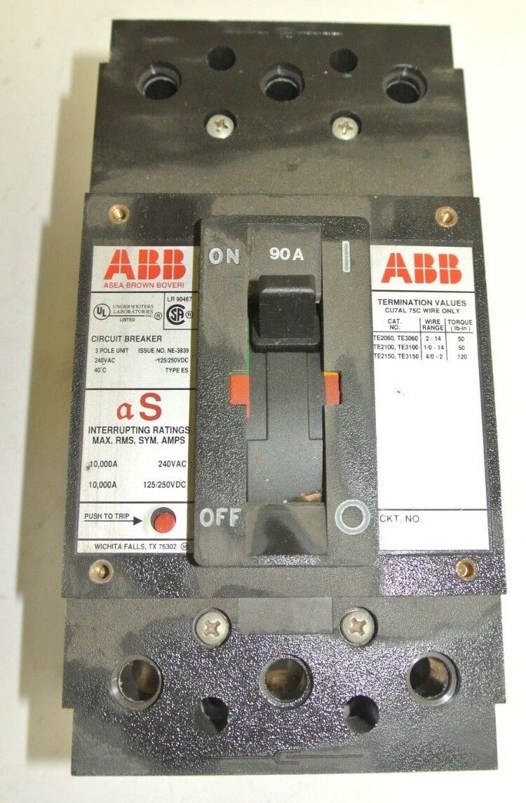 ABB ESB23090L CIRCUIT BREAKER 240V, 90A, 3-POLE - NEW SURPLUS