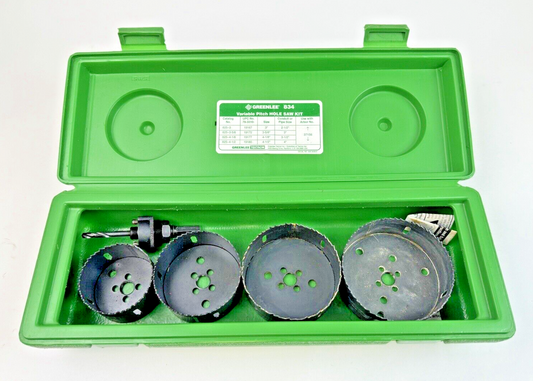 GREENLEE - 834 - VARIABLE PITCH HOLESAW KIT FOR 2-1/2", 3", 3-1/2", & 4" CONDUIT