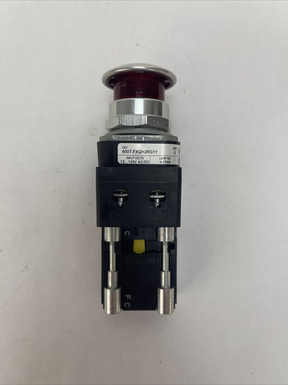 ALLEN BRADLEY 800T-FXQH2RG1Y PUSH PULL MUSHROOM BUTTON SER U INPUT 12...130V