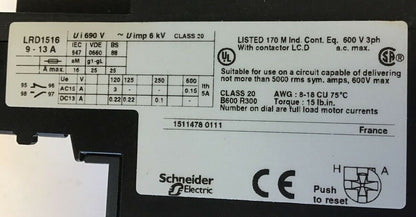 TELEMECANIQUE LC1D12/ LADN11 LA1 DN11/ LRD15 CONTACTOR