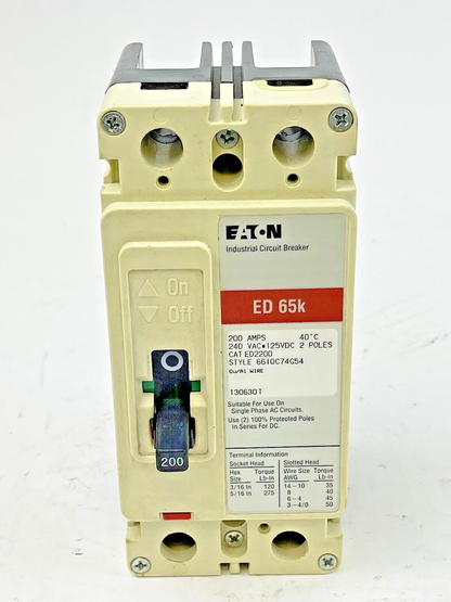 EATON - ED2200 - INDUSTRIAL CIRCUIT BREAKER - 200A/2POLE/240VAC