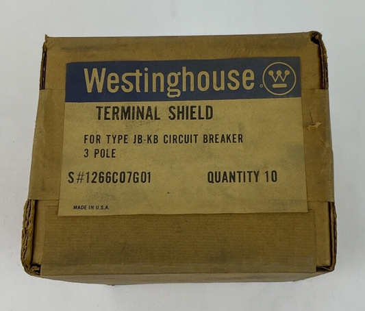 WESTINGHOUSE 1266C07G01 TERMINAL SHIELD FOR JB-KB BREAKERS 3POLE **10 IN BOX**