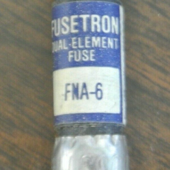 LOT of 4 / BUSS FNA6 FUSETRON FUSE / 6A / 125V / NEW SURPLUS / FNA-6