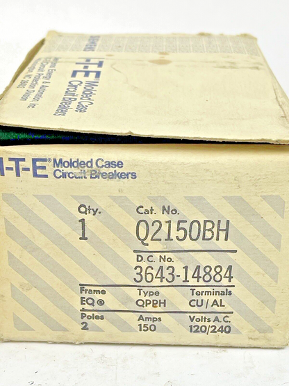 ITE / SIEMENS - Q2150BH - 1 EQ, 2 POLE, 150 A, 120/240 VAC CIRCUIT BREAKER