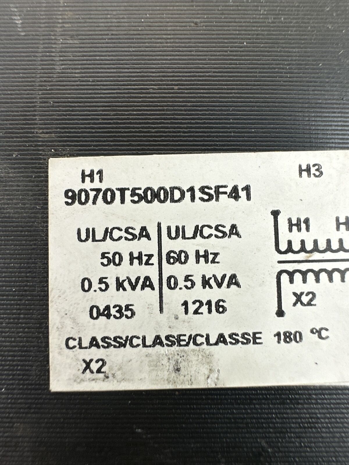 SQUARE D 9070T500D1SF41 TRANSFORMER 0.5kVA